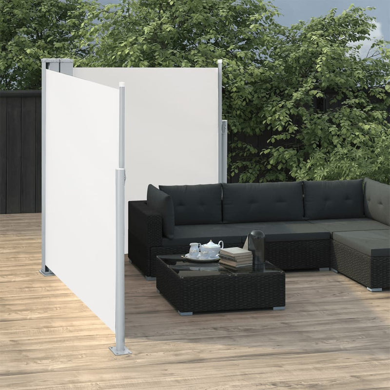 vidaXL krémszínű behúzható oldalsó napellenző 140 x 600 cm