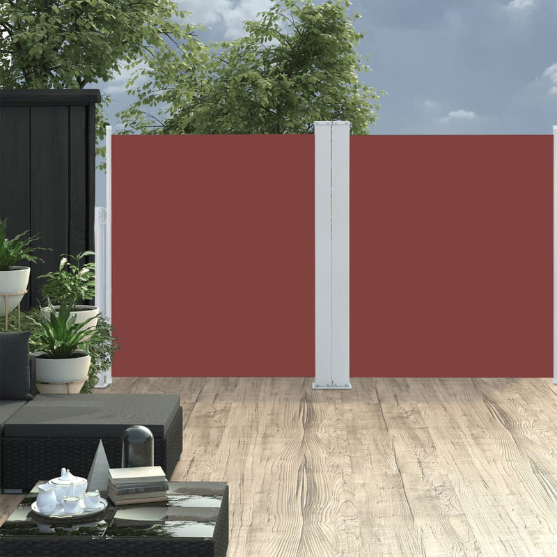 vidaXL barna behúzható oldalsó napellenző 140 x 600 cm