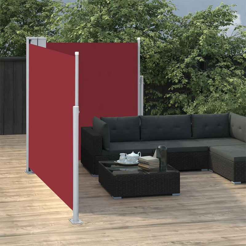 vidaXL piros behúzható oldalsó napellenző 160 x 600 cm