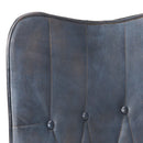 vidaXL szürke valódi bőr szárnyas szék