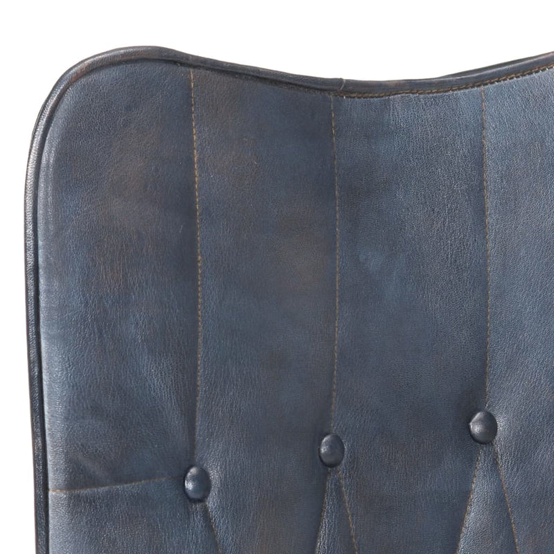 vidaXL szürke valódi bőr szárnyas szék