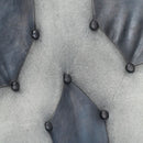 vidaXL szürke valódi bőr szárnyas szék