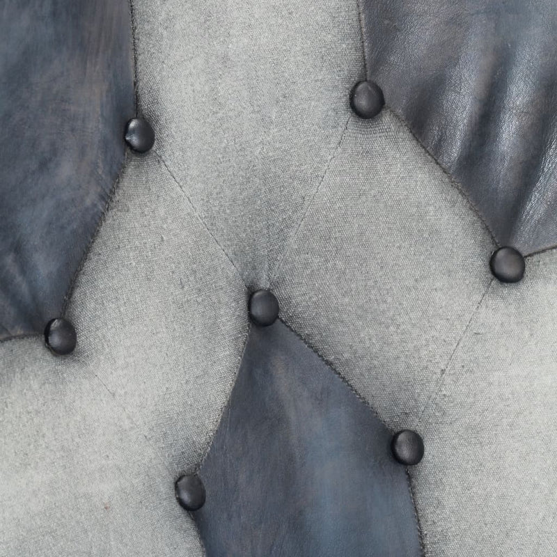 vidaXL szürke valódi bőr szárnyas szék