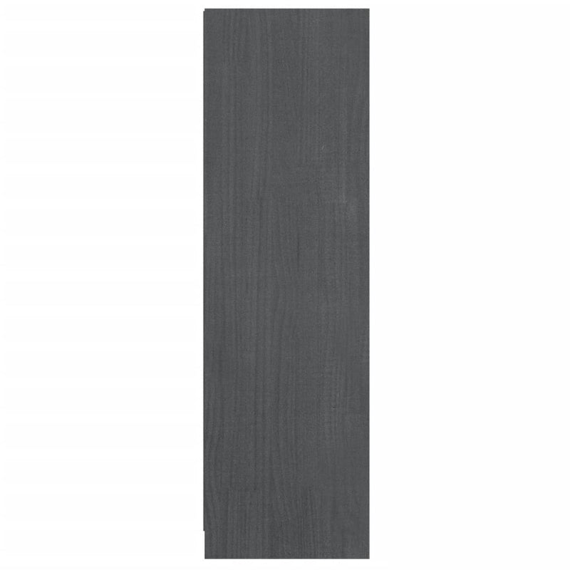 vidaXL szürke tömör fenyőfa könyvszekrény/térelválasztó 36x33x110 cm