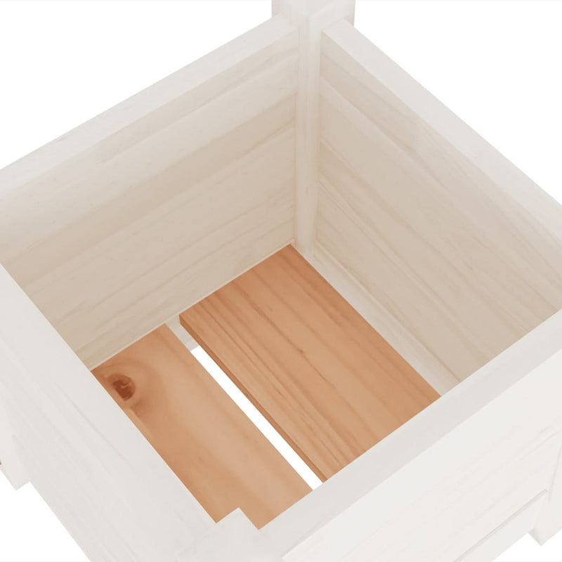 vidaXL fehér tömör fenyőfa kerti virágtartó 31 x 31 x 31 cm