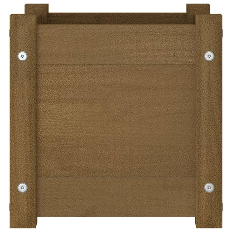 vidaXL mézbarna tömör fenyőfa kerti virágtartó 31 x 31 x 31 cm