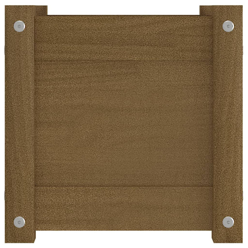 vidaXL mézbarna tömör fenyőfa kerti virágtartó 31 x 31 x 31 cm