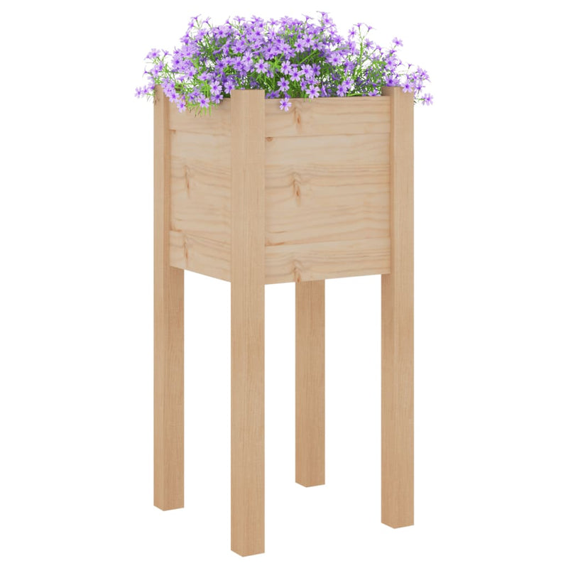 vidaXL tömör fenyőfa kerti virágtartó 31 x 31 x 70 cm