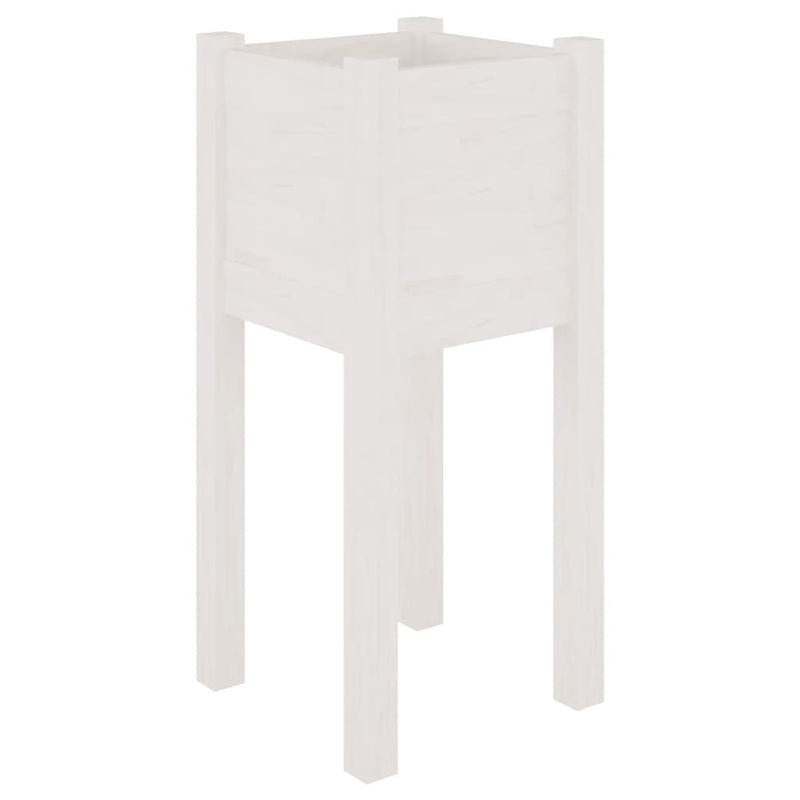 vidaXL 2 db fehér tömör fenyőfa kerti virágtartó 31 x 31 x 70 cm