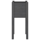 vidaXL szürke tömör fenyőfa kerti virágtartó 31 x 31 x 70 cm