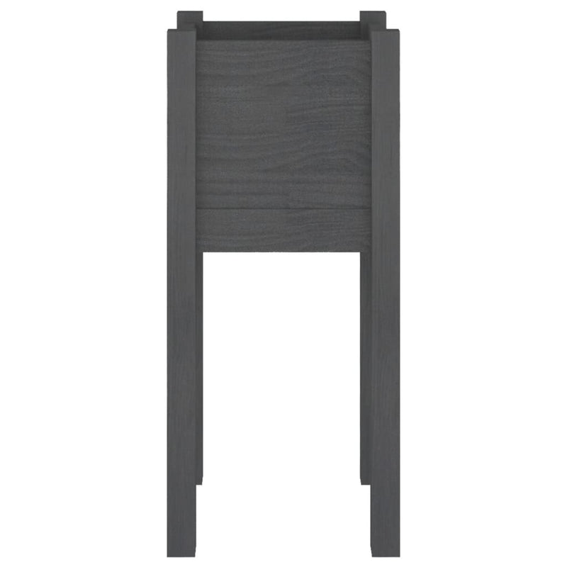vidaXL szürke tömör fenyőfa kerti virágtartó 31 x 31 x 70 cm
