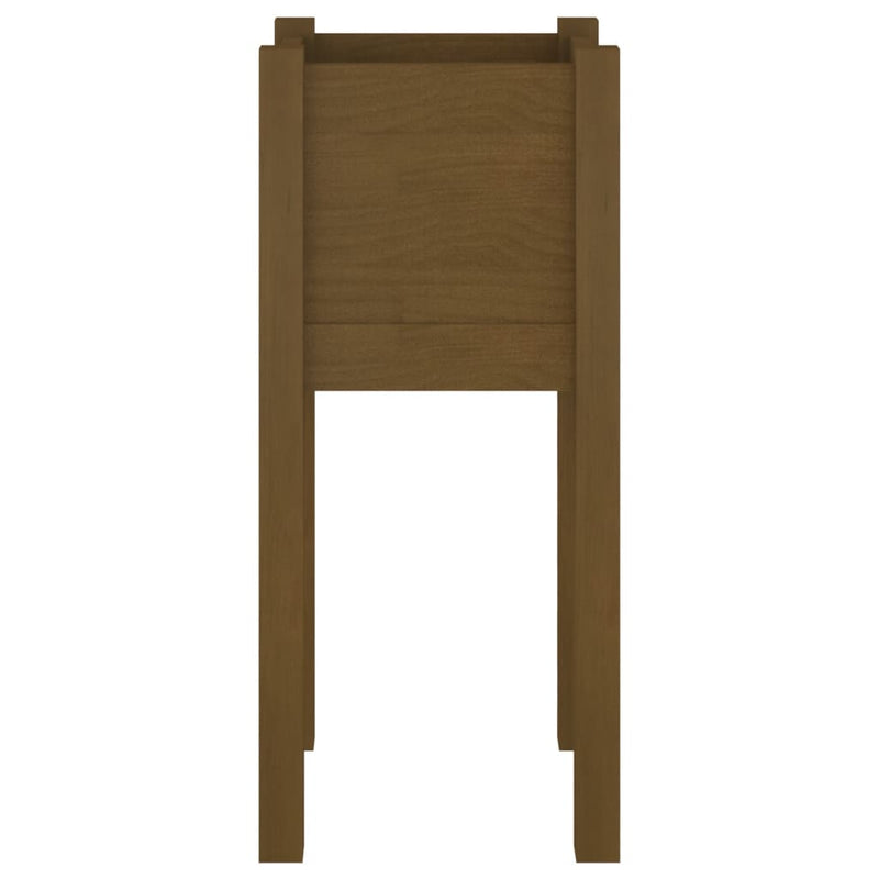 vidaXL 2 db mézbarna tömör fenyőfa kerti virágtartó 31 x 31 x 70 cm
