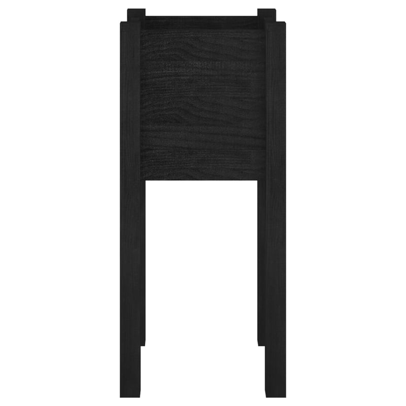 vidaXL 2 db fekete tömör fenyőfa kerti virágtartó 31 x 31 x 70 cm