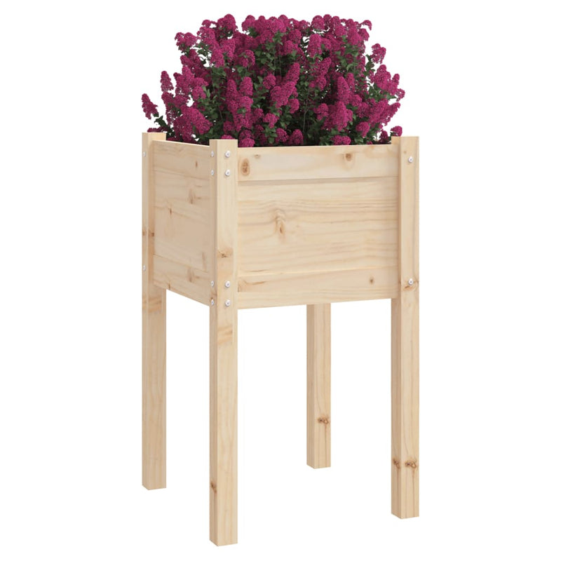 vidaXL tömör fenyőfa kerti virágtartó 40 x 40 x 70 cm