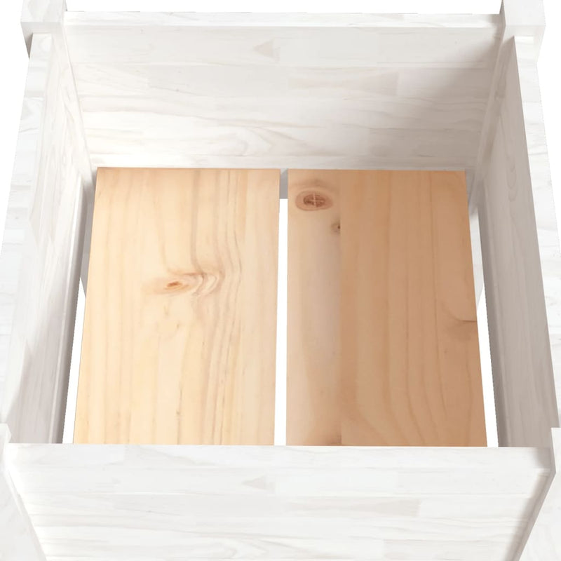 vidaXL 2 db fehér tömör fenyőfa kerti virágtartó 40 x 40 x 70 cm
