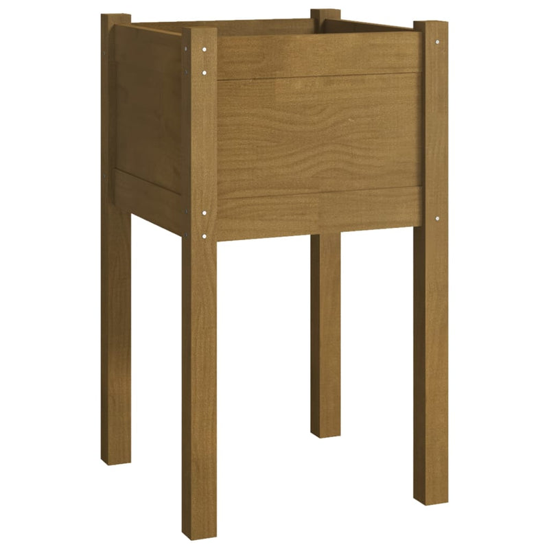 vidaXL 2 db mézbarna tömör fenyőfa kerti virágtartó 40 x 40 x 70 cm