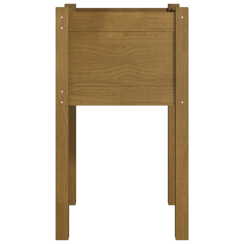 vidaXL 2 db mézbarna tömör fenyőfa kerti virágtartó 40 x 40 x 70 cm