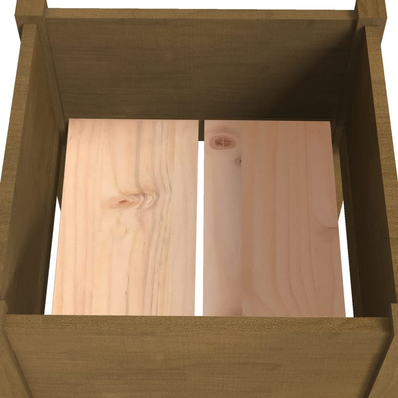vidaXL 2 db mézbarna tömör fenyőfa kerti virágtartó 40 x 40 x 70 cm