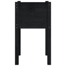 vidaXL fekete tömör fenyőfa kerti virágtartó 40 x 40 x 70 cm