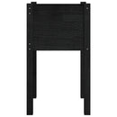 vidaXL 2 db fekete tömör fenyőfa kerti virágtartó 40 x 40 x 70 cm