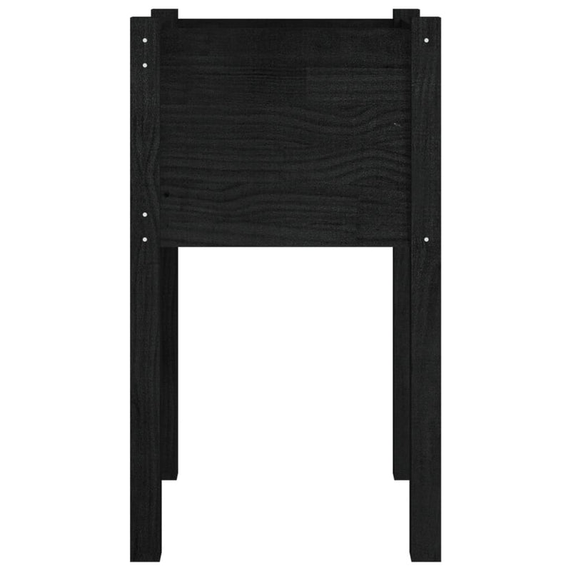 vidaXL 2 db fekete tömör fenyőfa kerti virágtartó 40 x 40 x 70 cm