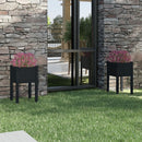 vidaXL 2 db fekete tömör fenyőfa kerti virágtartó 40 x 40 x 70 cm