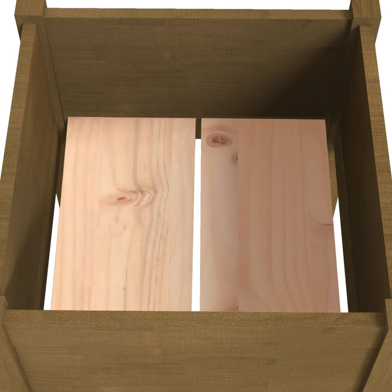 vidaXL 2 db mézbarna tömör fenyőfa kerti virágtartó 50 x 50 x 70 cm
