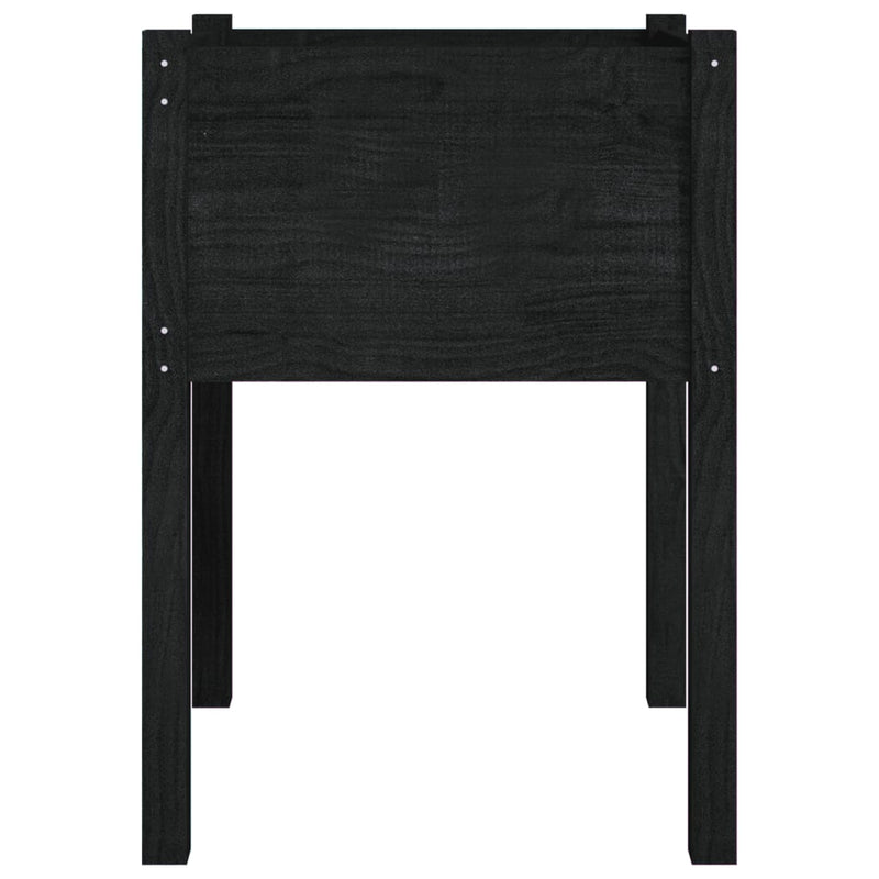 vidaXL fekete tömör fenyőfa kerti virágtartó 50 x 50 x 70 cm
