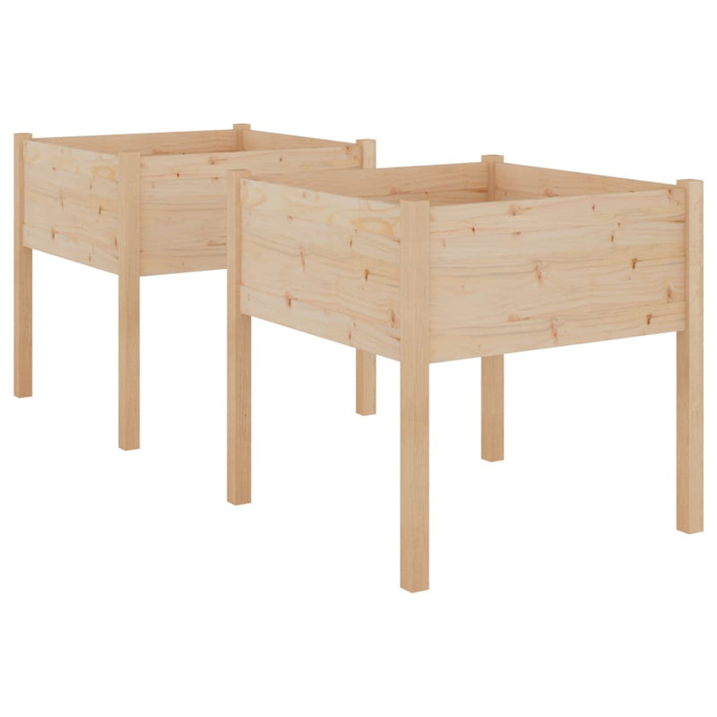 vidaXL 2 db tömör fenyőfa kerti virágtartó 70 x 70 x 70 cm