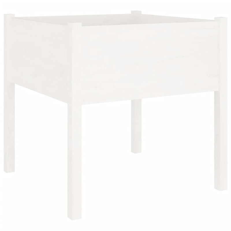 vidaXL 2 db fehér tömör fenyőfa kerti virágtartó 70 x 70 x 70 cm