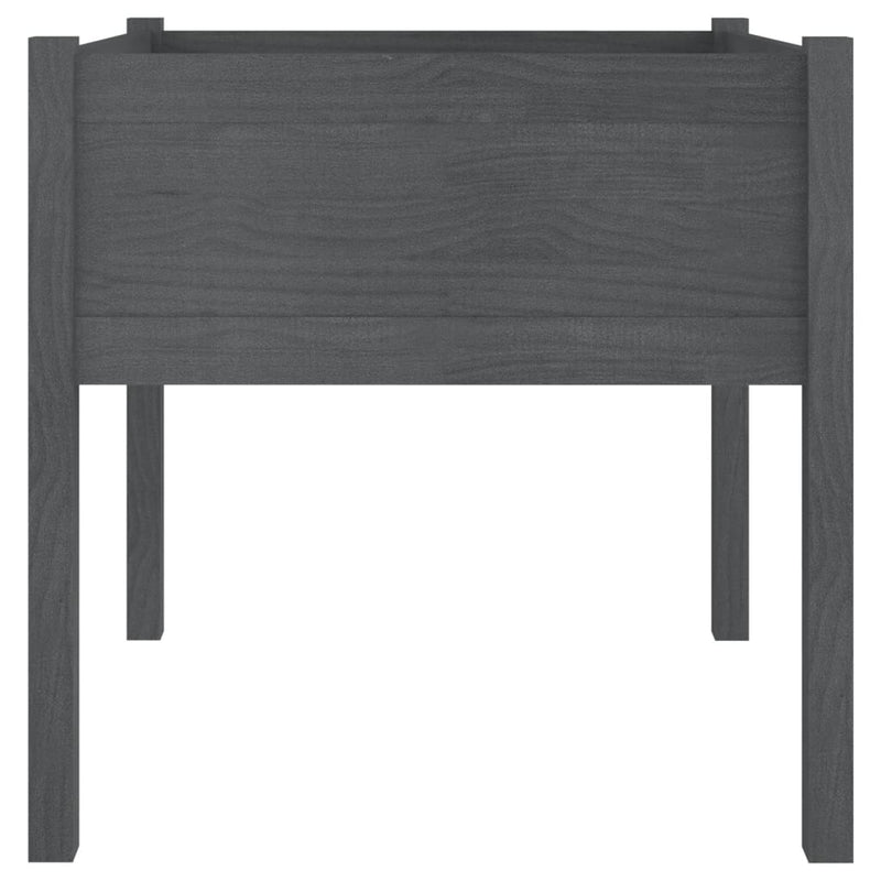 vidaXL 2 db szürke tömör fenyőfa kerti virágtartó 70 x 70 x 70 cm