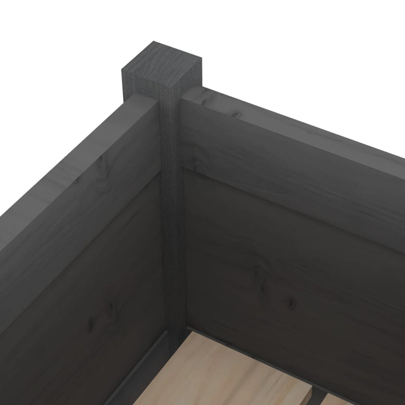 vidaXL 2 db szürke tömör fenyőfa kerti virágtartó 70 x 70 x 70 cm