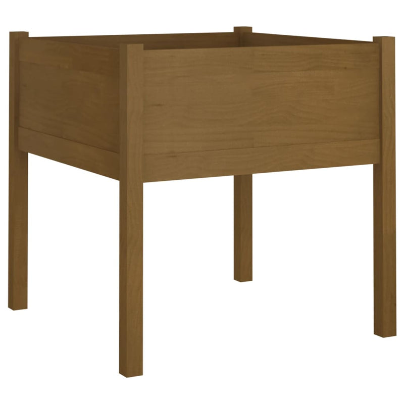vidaXL mézbarna tömör fenyőfa kerti virágtartó 70 x 70 x 70 cm