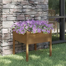 vidaXL mézbarna tömör fenyőfa kerti virágtartó 70 x 70 x 70 cm