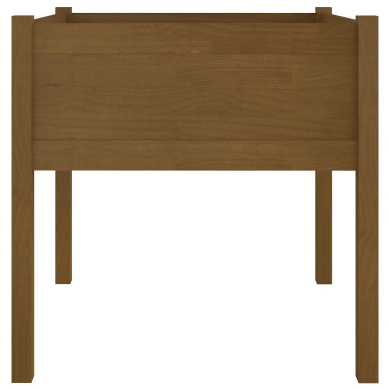 vidaXL 2 db mézbarna tömör fenyőfa kerti virágtartó 70 x 70 x 70 cm