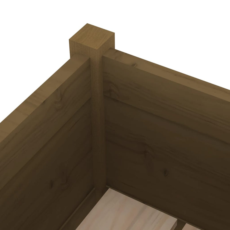 vidaXL 2 db mézbarna tömör fenyőfa kerti virágtartó 70 x 70 x 70 cm