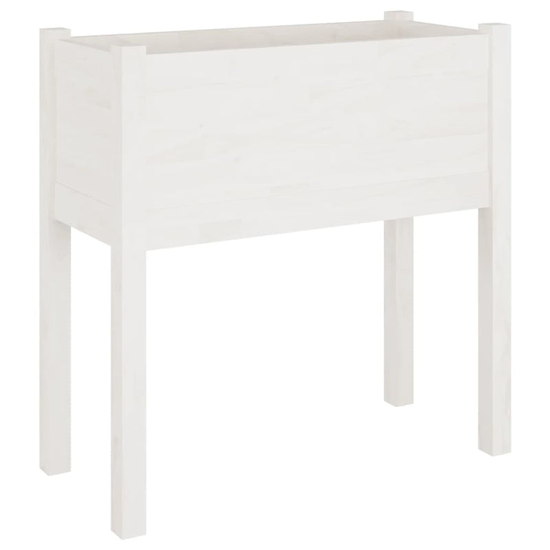 vidaXL 2 db fehér tömör fenyőfa kerti virágtartó 70 x 31 x 70 cm