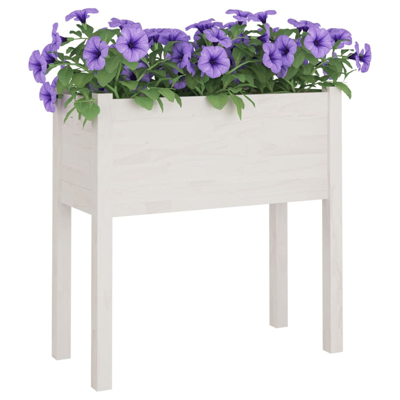 vidaXL 2 db fehér tömör fenyőfa kerti virágtartó 70 x 31 x 70 cm