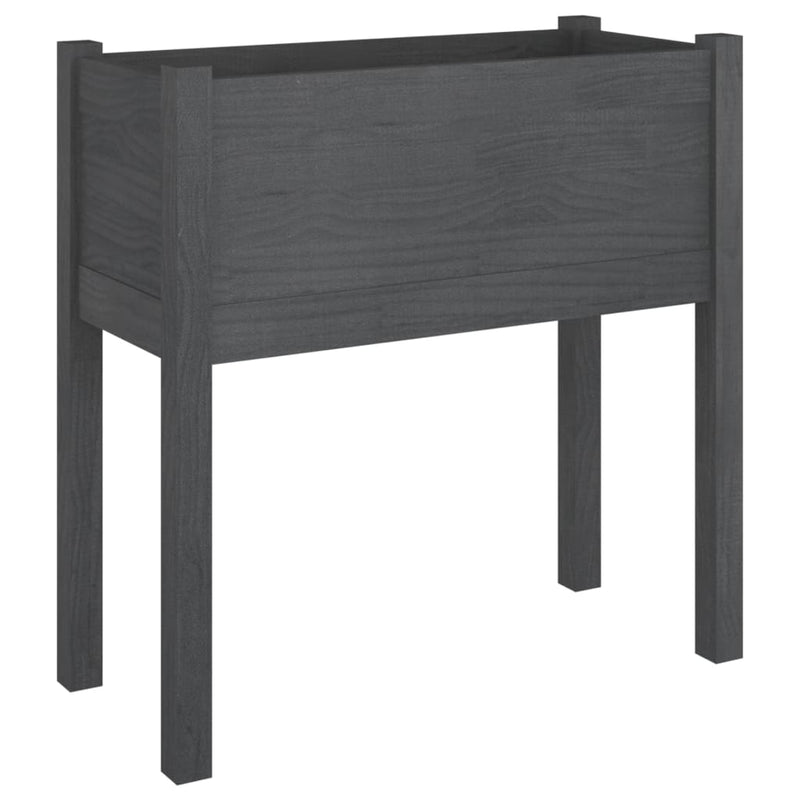 vidaXL szürke tömör fenyőfa kerti virágtartó 70 x 31 x 70 cm