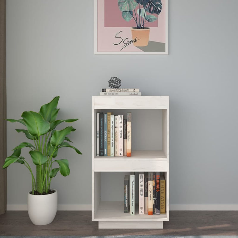 vidaXL fehér tömör fenyőfa könyvszekrény 40 x 35 x 71 cm