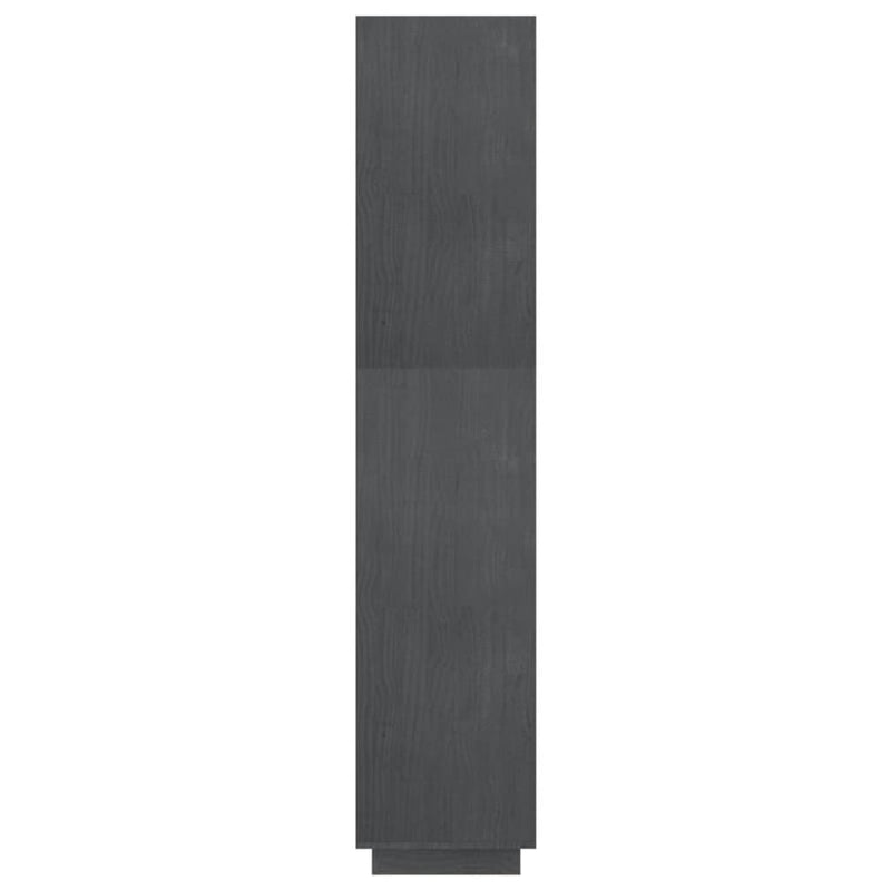 vidaXL szürke tömör fenyőfa könyvszekrény/térelválasztó 60x35x167 cm
