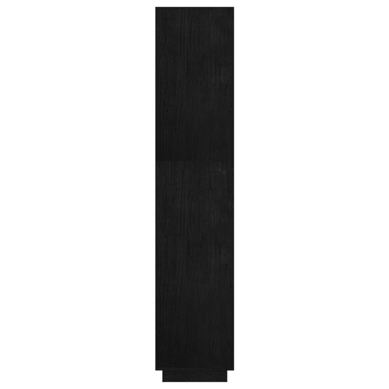 vidaXL fekete tömör fenyőfa könyvszekrény/térelválasztó 60x35x167 cm