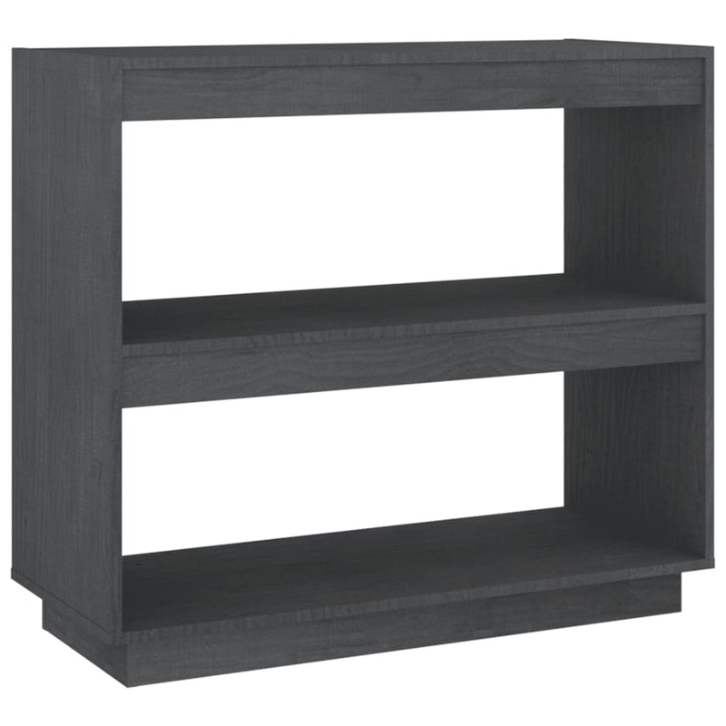 vidaXL szürke tömör fenyőfa könyvszekrény 80 x 35 x 71 cm