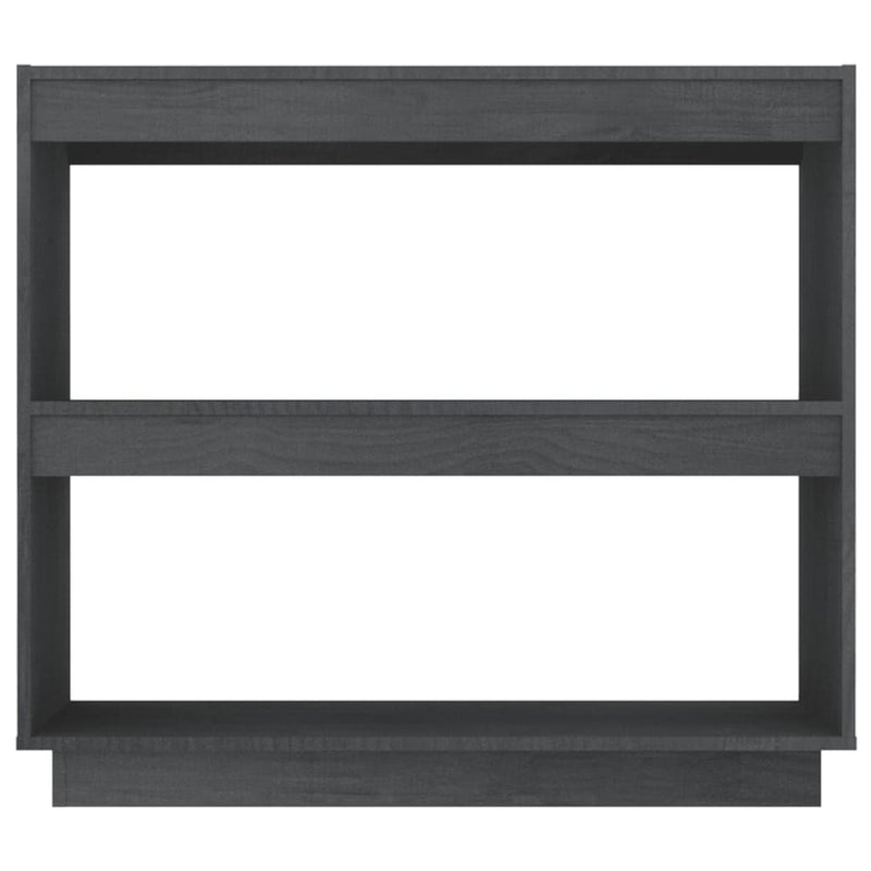 vidaXL szürke tömör fenyőfa könyvszekrény 80 x 35 x 71 cm