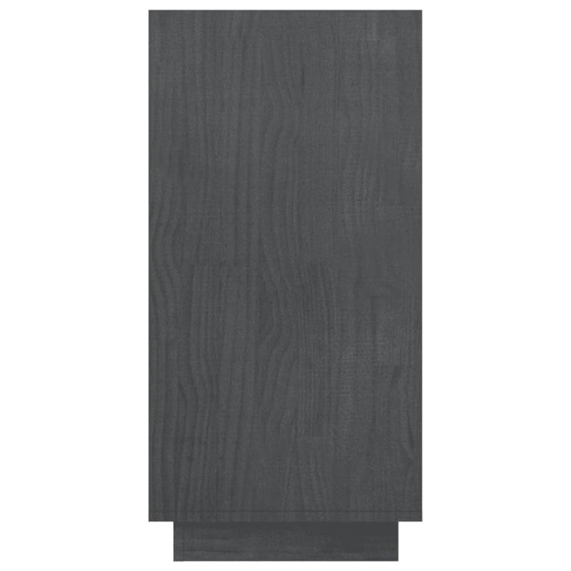vidaXL szürke tömör fenyőfa könyvszekrény 80 x 35 x 71 cm