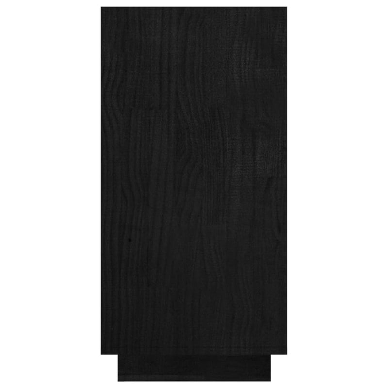 vidaXL fekete tömör fenyőfa könyvszekrény 80 x 35 x 71 cm