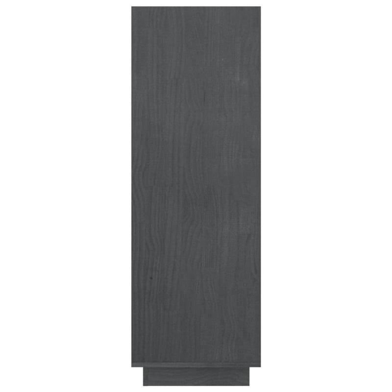vidaXL szürke tömör fenyőfa könyvszekrény/térelválasztó 80x35x103 cm