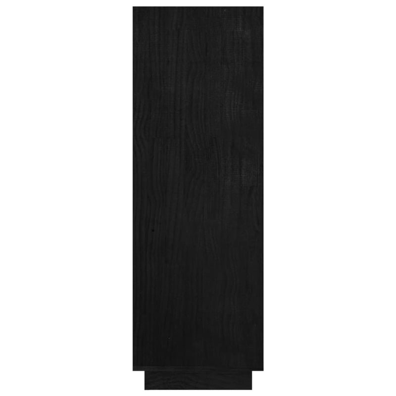 vidaXL fekete tömör fenyőfa könyvszekrény/térelválasztó 80x35x103 cm