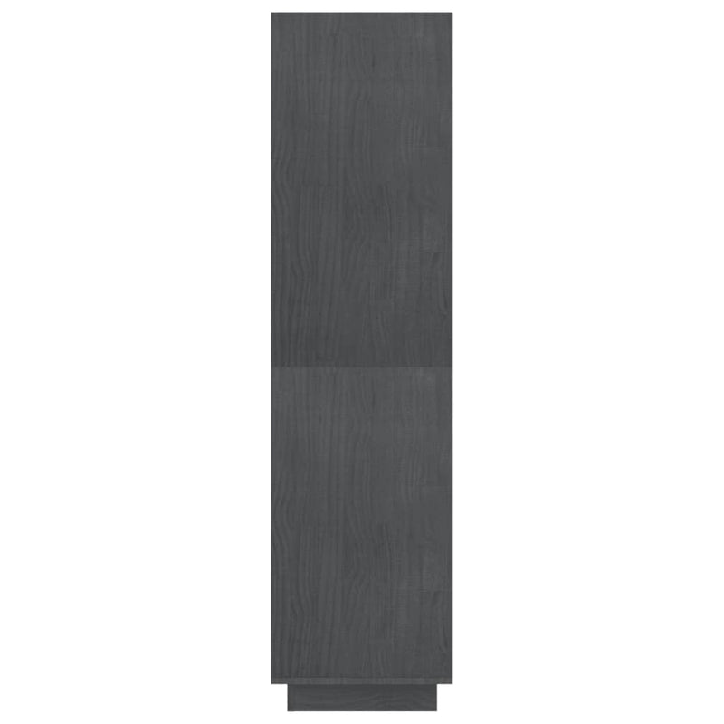 vidaXL szürke tömör fenyőfa könyvszekrény/térelválasztó 80x35x135 cm