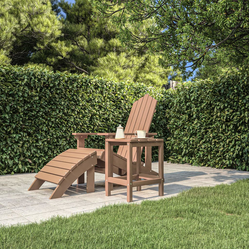 vidaXL barna HDPE kerti Adirondack asztal 38 x 38 x 46 cm